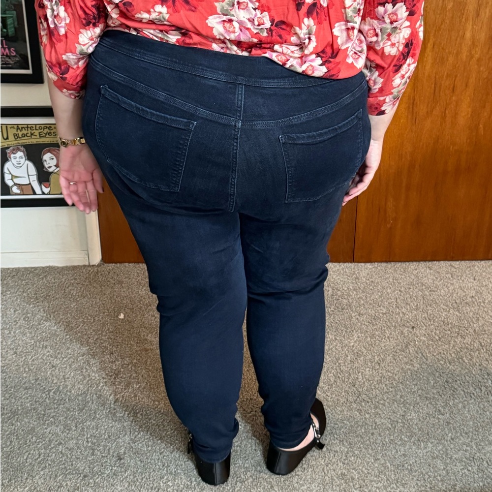 Torrid 6X, 30W, jeggings. Stretch jeans with elastic waist. Extra long inseam.